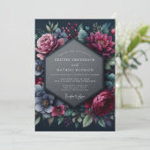 Invitation Noces Fleurie de Sureau Slate (Debout devant)