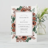 Invitation Noces Fleurie Sienne (Debout devant)
