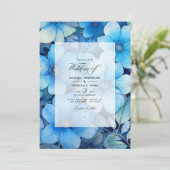 Invitation Noces Fleurie Teintes de Bleu (Debout devant)