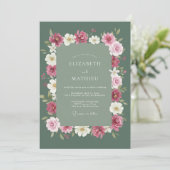 Invitation Noces Floraison Rustique Vert Sauge (Debout devant)