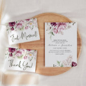 Invitation Noces Florales de Pivoines Rose Bourgogne
