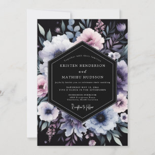 Invitation Noces Florales Nocturne Pervenche