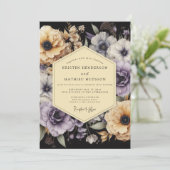 Invitation Noces Lavande Or Nocturne (Debout devant)