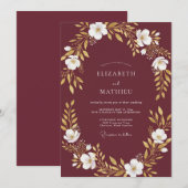Invitation Noces Magnolia Or Mûre (Devant / Derrière)