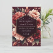 Invitation Noces Merlot Poetic Bloom (Debout devant)