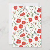 Invitation Noces modernes de coquelicots rouges floraux (Dos)