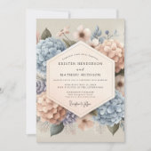 Invitation Noces Murmures Floraux Bleu Clair (Devant)