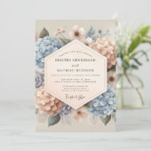 Invitation Noces Murmures Floraux Bleu Clair (Debout devant)
