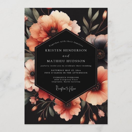 Invitation Noces Nocturne Slate Peach (Devant)