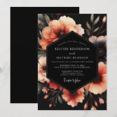 Invitation Noces Nocturne Slate Peach (Devant / Derrière)