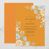 Invitation Noces Ochre Azuré Ranunculus Eucalyptus (Devant / Derrière)