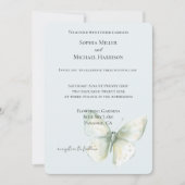 Invitation Noces Papillon Menthe (Devant)