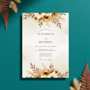 Invitation Noces Peintres Automnales Ocres