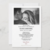 Invitation Noces photo de script blanc moderne Enregistrer la (Dos)