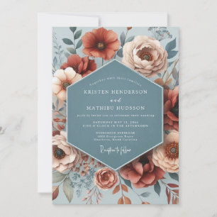 Invitation Noces poétiques en terre cuite ardoise