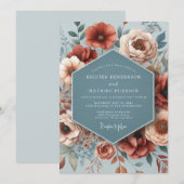 Invitation Noces poétiques en terre cuite ardoise (Devant / Derrière)