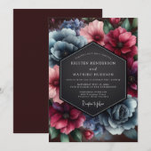 Invitation Noces Renaissance Ardoise Bourgogne (Devant / Derrière)