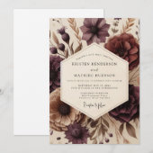 Invitation Noces Romance d'Automne Fleur de Prunier (Devant / Derrière)