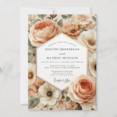 Invitation Noces Romantiques Fleur de Pêcher (Devant)