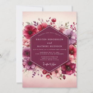 Invitation Noces Romantiques Fleur de Prunier
