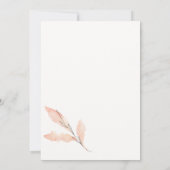 Invitation Noces rousses Roses à l'aquarelle dessinée à la ma (Dos)