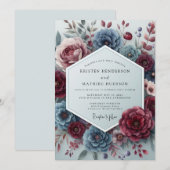 Invitation Noces Slate Rouge Somber Flora (Devant / Derrière)