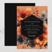 Invitation Noces Terracotta Slate Bloom (Devant / Derrière)
