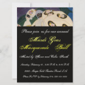 INVITATION NOCTURNE AVEC MASQUES, MASQUERADE MARDI GRAS (Dos)