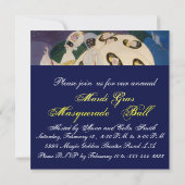 INVITATION NOCTURNE AVEC MASQUES, MASQUERADE MARDI GRAS (Dos)