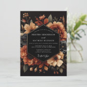 Invitation Nocturne de mariage orange brûlé (Debout devant)