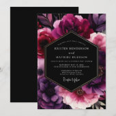 Invitation Nocturne de mariage Plum Moody (Devant / Derrière)