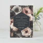 Invitation Nocturne de mariage Rose Charbon (Debout devant)