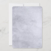 Invitation Nocturne Floral Navy Bleu & Gris bébé fille Douche (Dos)