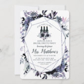 Invitation Nocturne Floral Pop Fizz Clink Bachelorette Party (Devant)