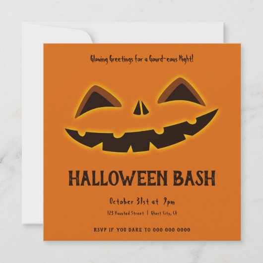 Invitation Nocturne Gourde d'Halloween (Devant)