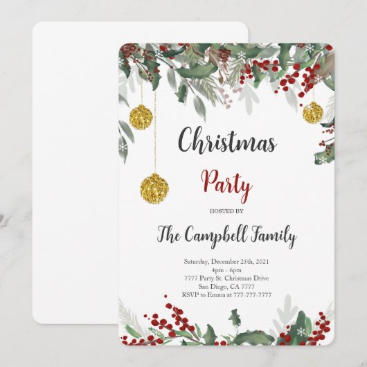 Invitation Noël (Devant / Derrière)