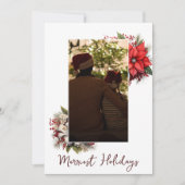 Invitation Noël 3 photo aquarelle botanique floral (Devant)