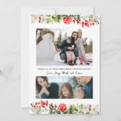 Invitation Noël 3 photo aquarelle botanique floral (Dos)