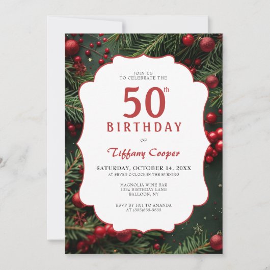 Invitation Noël 50e anniversaire (Devant)