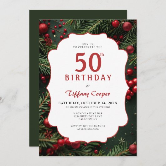 Invitation Noël 50e anniversaire (Devant / Derrière)