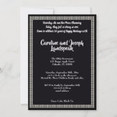 Invitation Noël 50e Anniversaire de Mariage Noir & Or Dans (Dos)