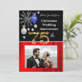 Invitation Noël 75e anniversaire du Mariage Noir & Or (Debout devant)