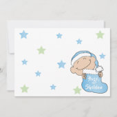 Invitation Noël 7" x 5" Bleu bébéMerci/2 face/plat/ (Devant)