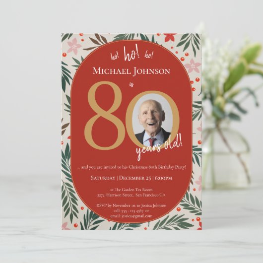 Invitation Noël 80e anniversaire (Debout devant)