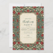 Invitation Noël à feuillage botanique vintage (Devant)