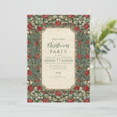 Invitation Noël à feuillage botanique vintage (Debout devant)