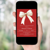 Invitation Noël à la crème rouge