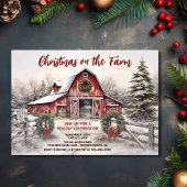 Invitation Noël à la Ferme Red Grange Fête de Noël