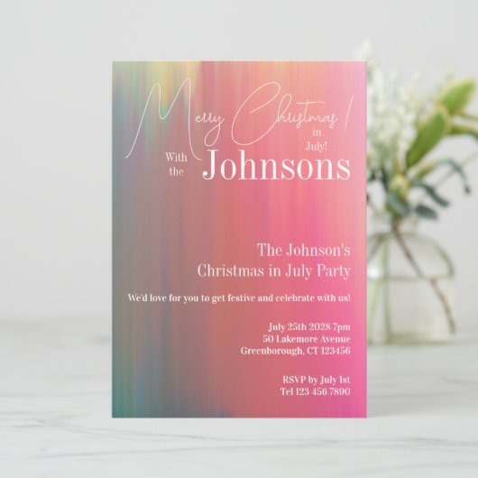 Invitation Noël à la fête de juillet (Debout devant)