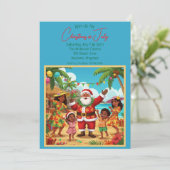 Invitation Noël à la fête de juillet (Debout devant)